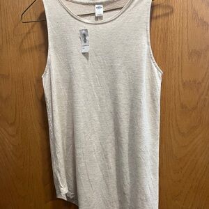 Old Navy Light Beige Tank Top with gold sparkles t/o